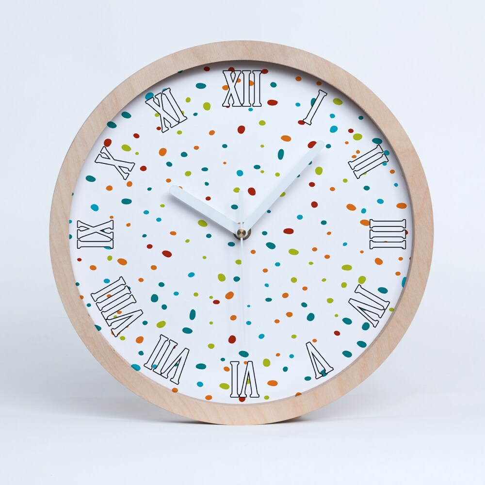 Zegar okrągły Kolorowe kropki