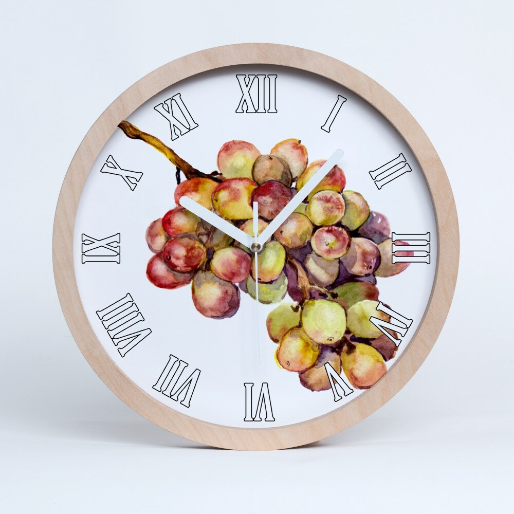 Zegar ścienny drewniany Kiść winogron