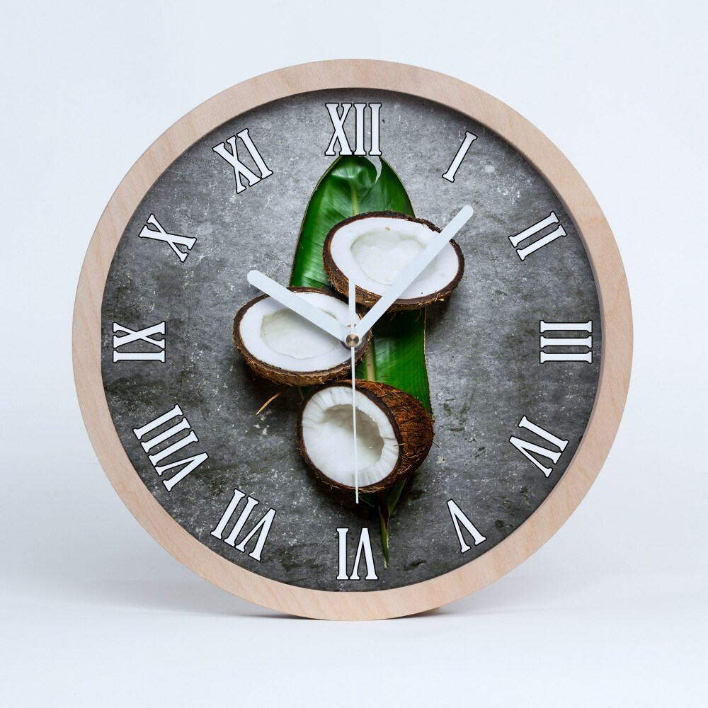 Nowoczesny zegar ścienny Połówki kokosu