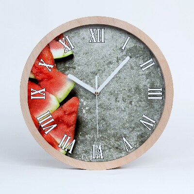 Zegar drewniany wiszący Pokrojony arbuz