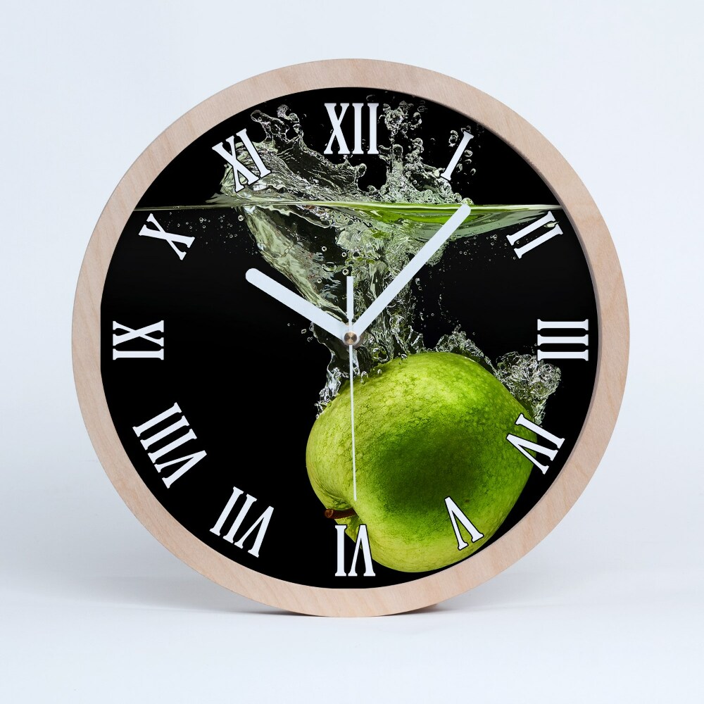Zegar drewniany Zielone jabłka