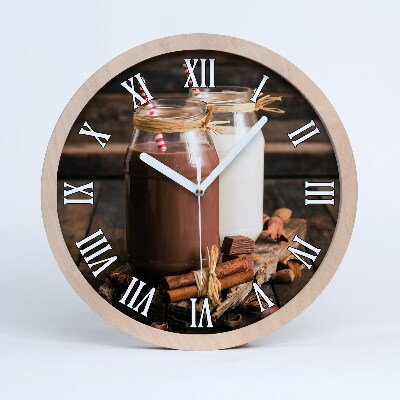 Zegar ścienny drewniany Koktajle w słoikach