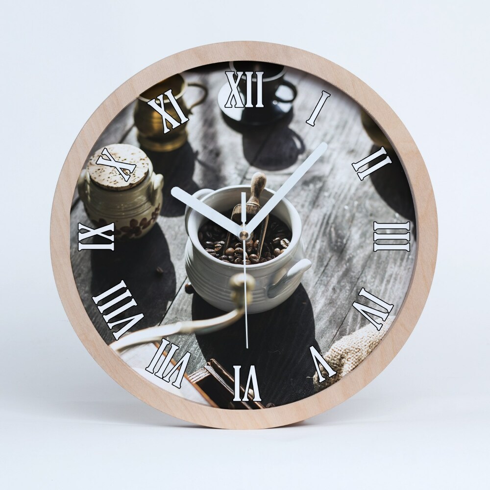 Zegar drewniany Młynek do kawy