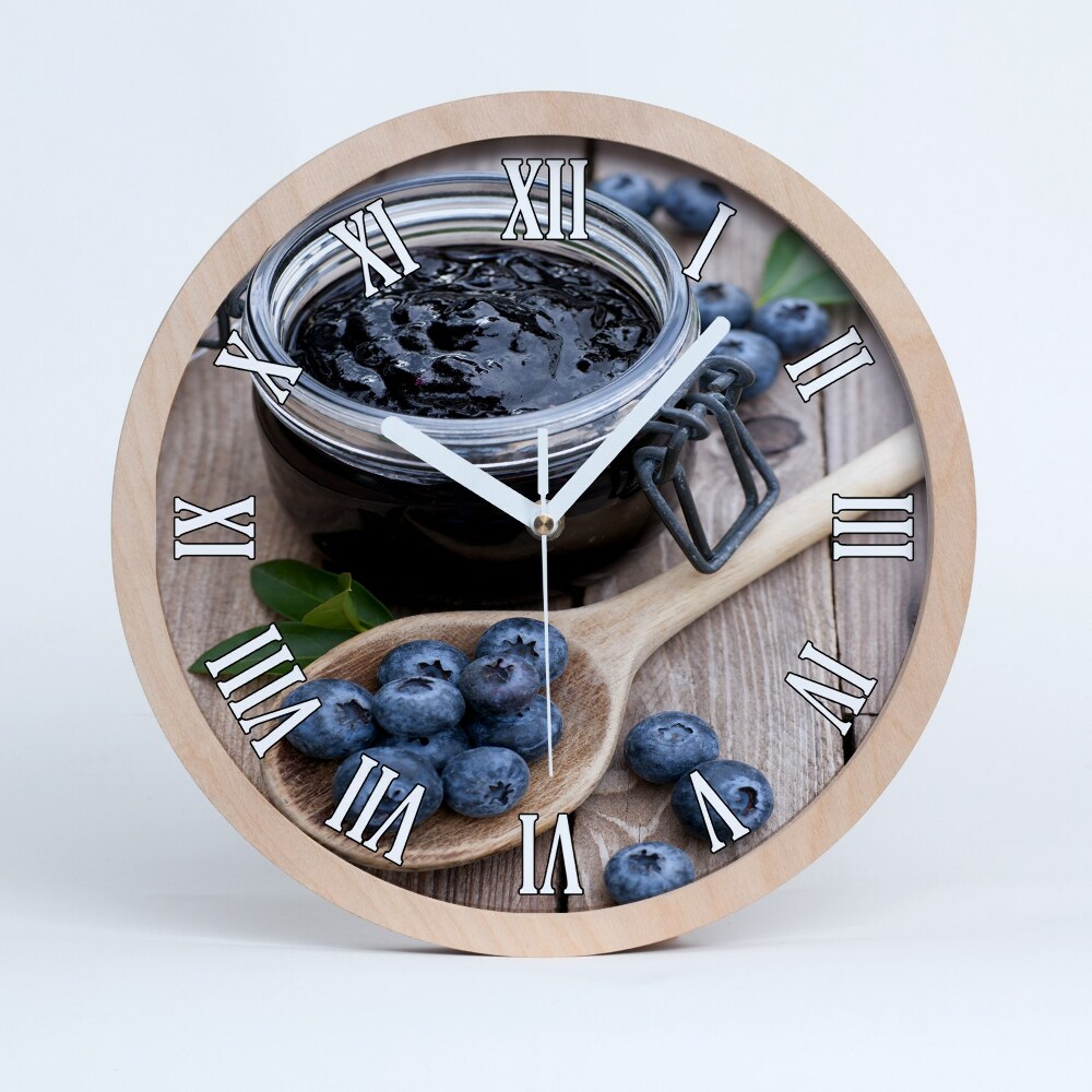 Zegar na ścianę drewniany Dżem jagodowy