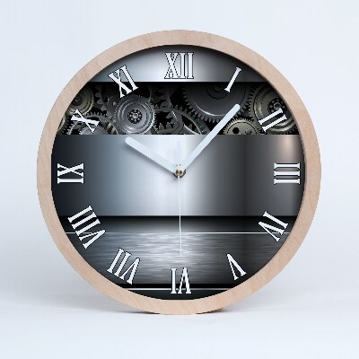 Zegar okrągły Zębatki abstrakcja