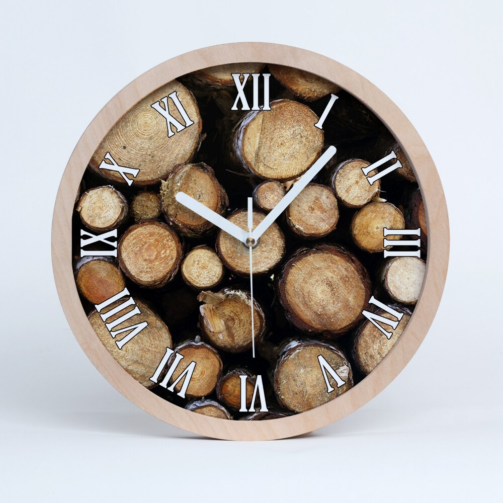 Zegar drewniany Kłody drewna