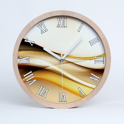 Zegar ścienny drewniany Abstrakcyjne fale