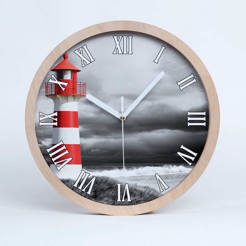 Zegar drewniany wiszący Latarnia morska