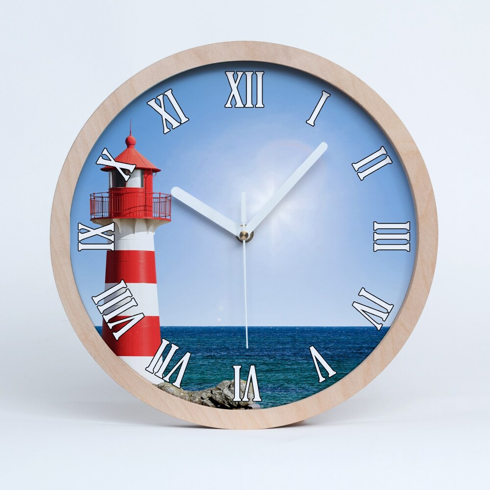 Zegar ścienny drewniany Latarnia morska