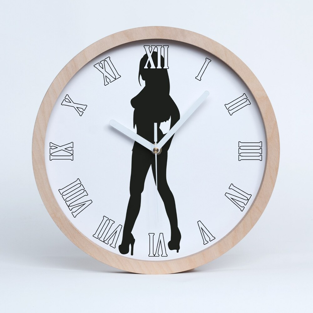 Zegar ścienny drewniany Sylwetka kobiety