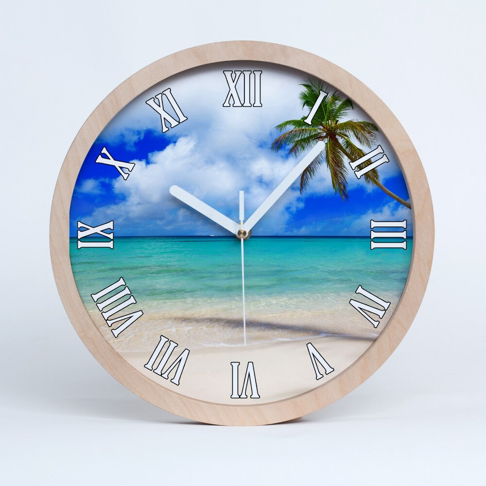 Nowoczesny zegar ścienny Karaiby plaża