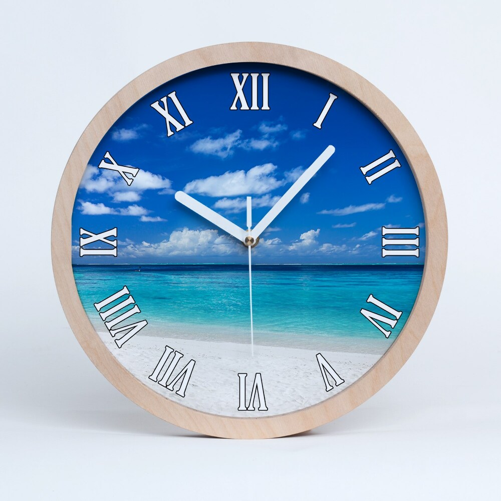 Zegar ścienny drewniany Tropikalna plaża