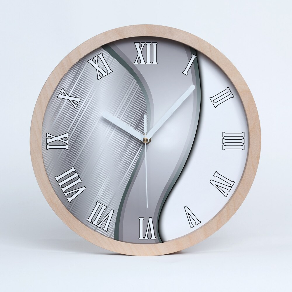Zegar drewniany Metalowa abstrakcja