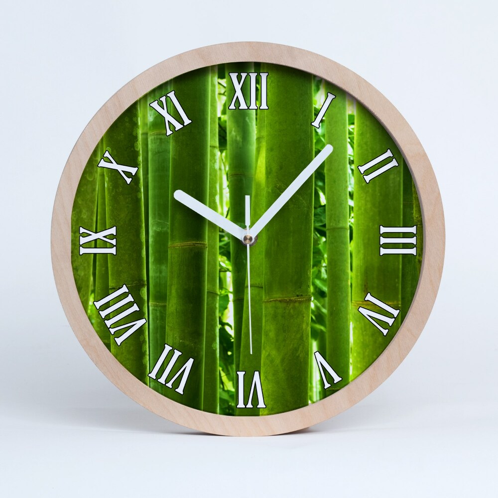 Zegar na ścianę drewniany Bambus