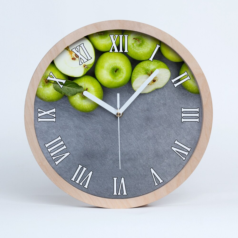 Zegar okrągły Zielone jabłka
