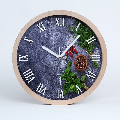 Nowoczesny zegar ścienny Zioła i przyprawy