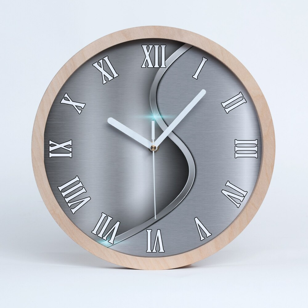 Drewniany zegar Metalowa abstrakcja