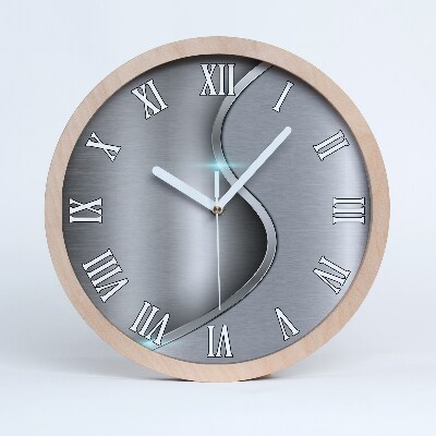 Drewniany zegar Metalowa abstrakcja