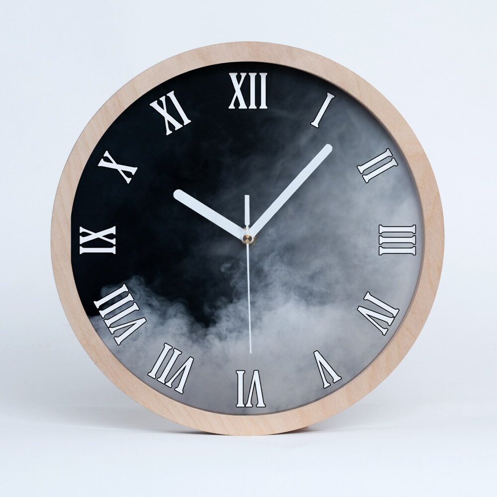 Zegar drewniany Biały dym