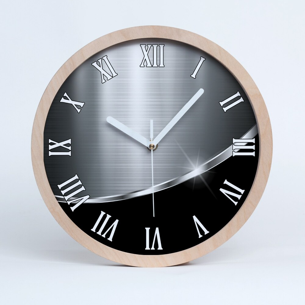 Zegar drewniany wiszący Metalowa abstrakcja