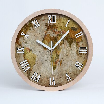 Nowoczesny zegar ścienny Mapa polityczna