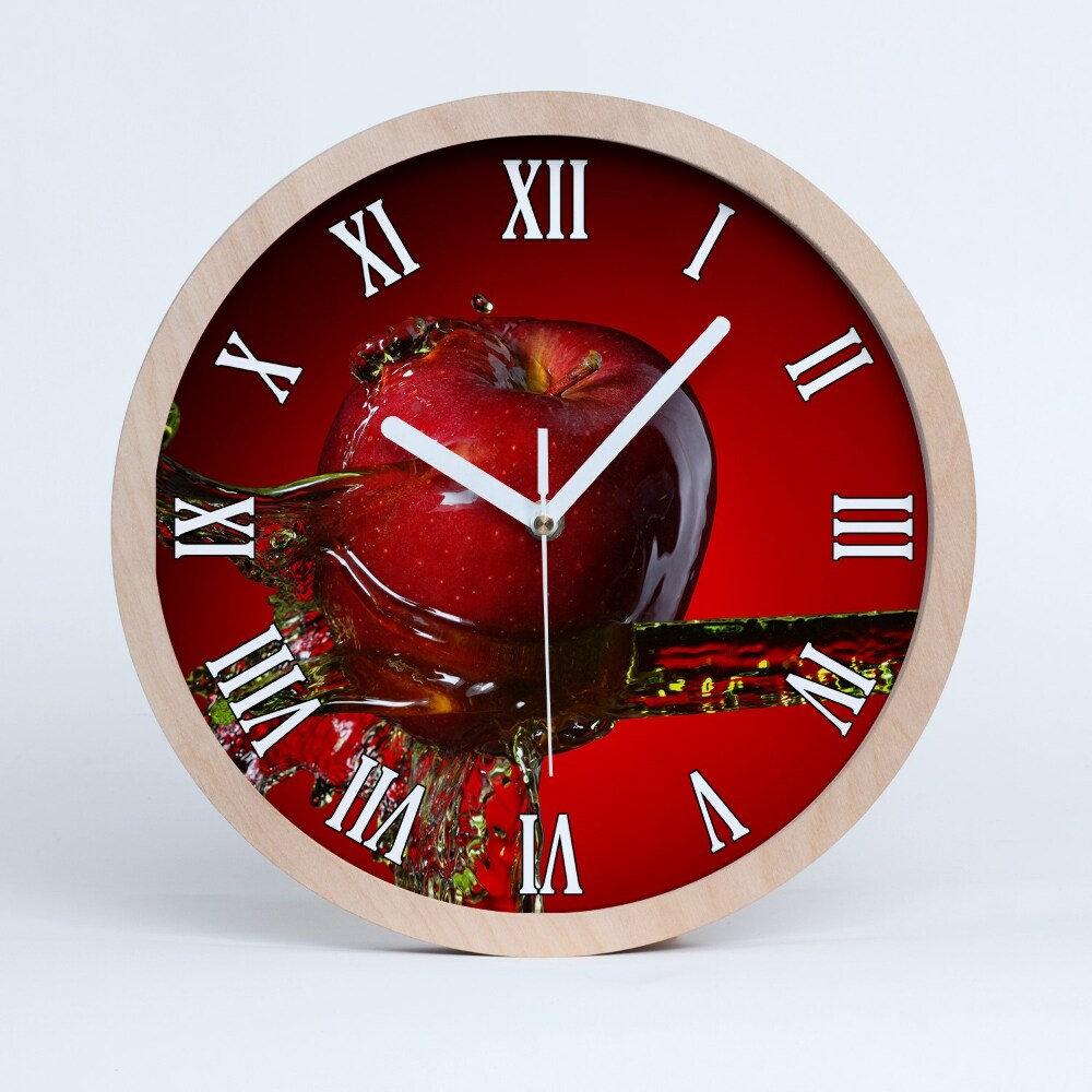 Zegar drewniany Jabłko i woda