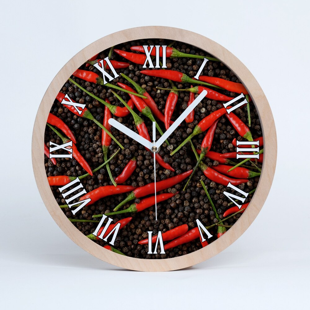 Nowoczesny zegar ścienny Papryczki chilli