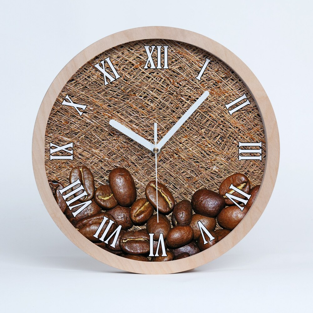 Drewniany zegar Ziarna kawy