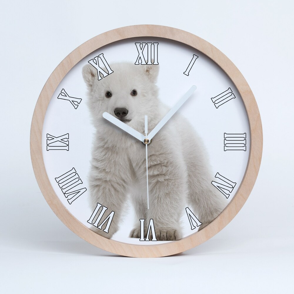 Zegar drewniany Miś polarny