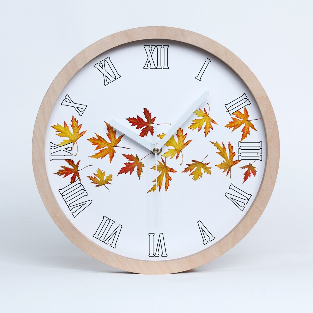 Zegar drewniany Jesienne liście