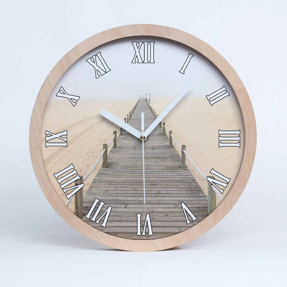 Drewniany zegar Ścieżka na plaży