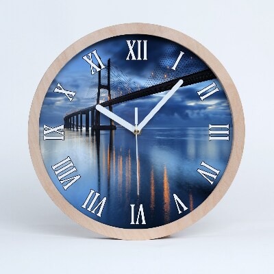 Zegar drewniany Oświetlony most