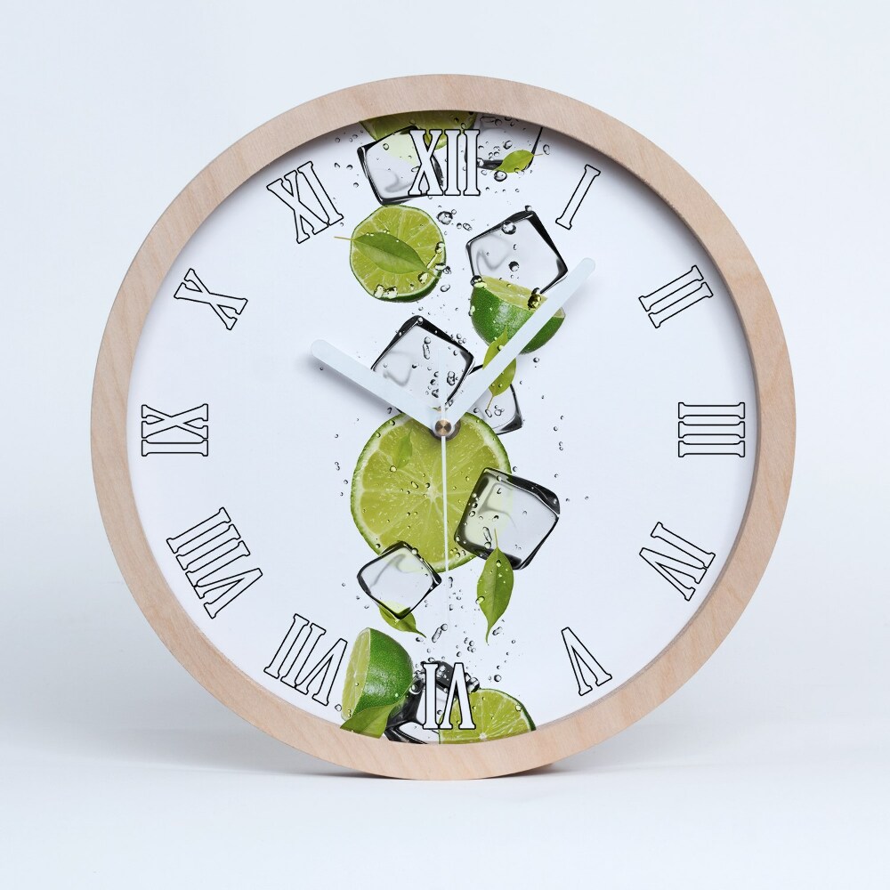 Zegar drewniany Limonka z lodem