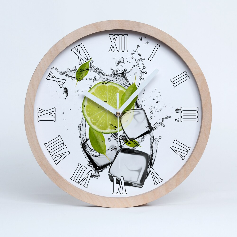 Nowoczesny zegar ścienny Limonka z lodem
