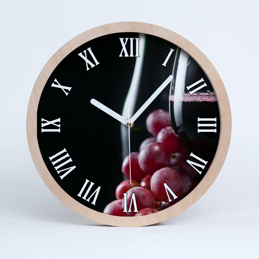 Nowoczesny zegar ścienny Winogrona i wino