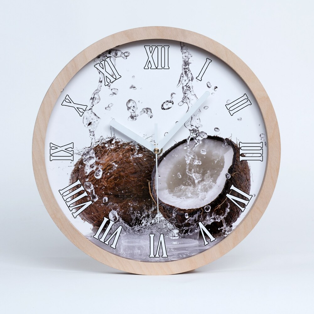 Zegar drewniany wiszący Kokos i woda