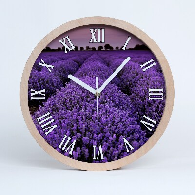 Nowoczesny zegar ścienny Pole lawendy
