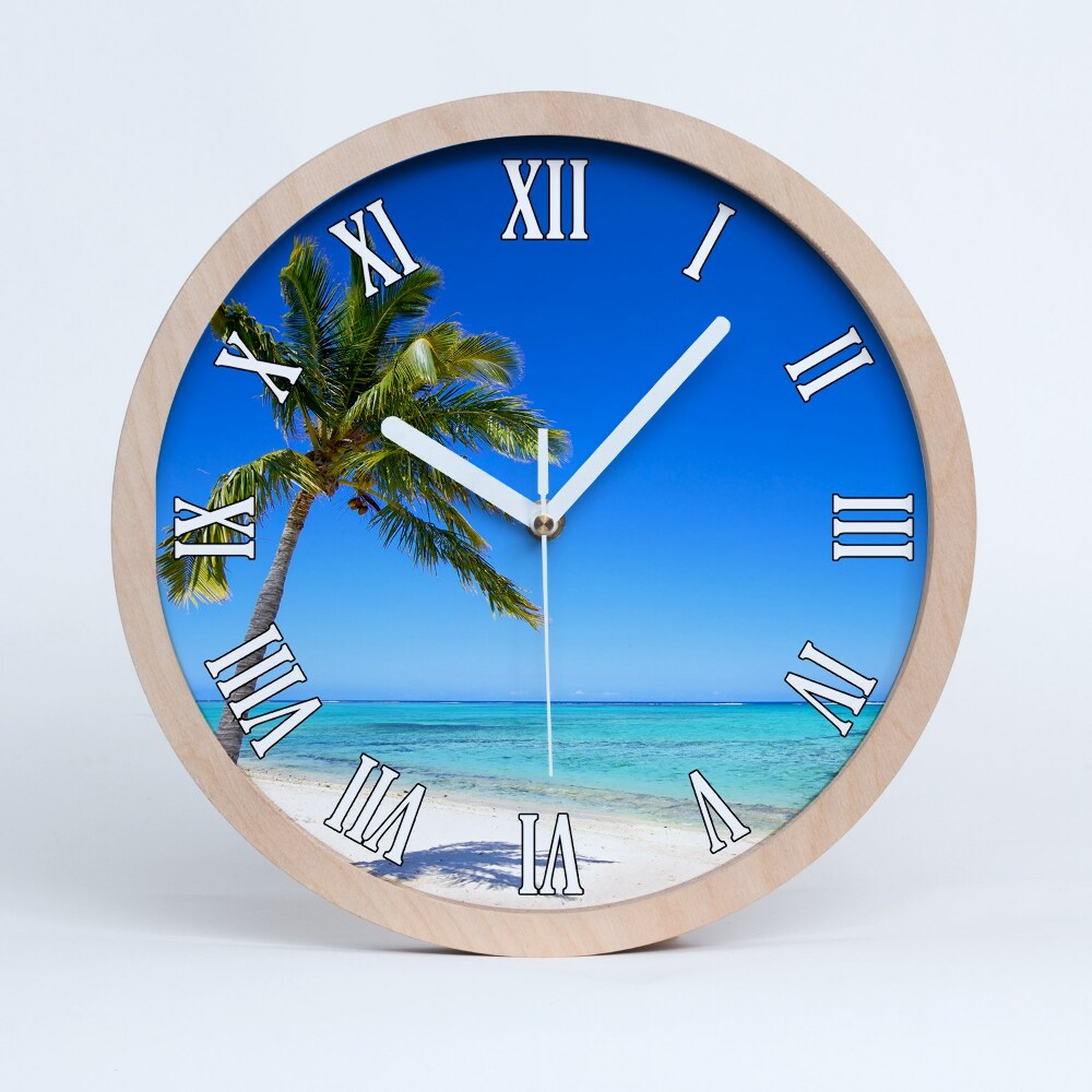 Zegar drewniany wiszący Tropikalna plaża