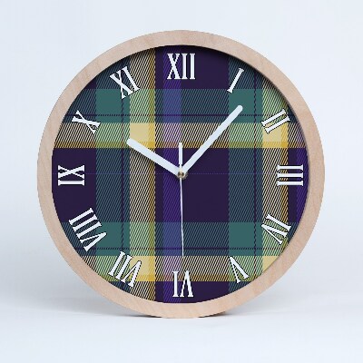 Zegar drewniany wiszący Krata tekstura