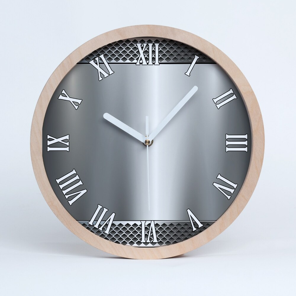 Zegar drewniany Metalowe tło