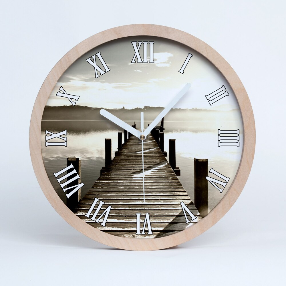 Zegar na ścianę drewniany Drewniane molo