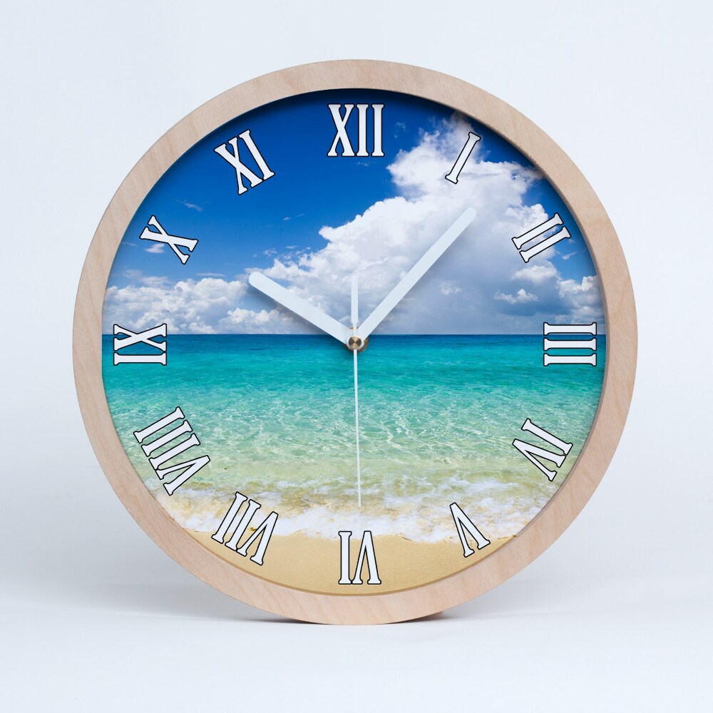Drewniany zegar ścienny Rajska plaża