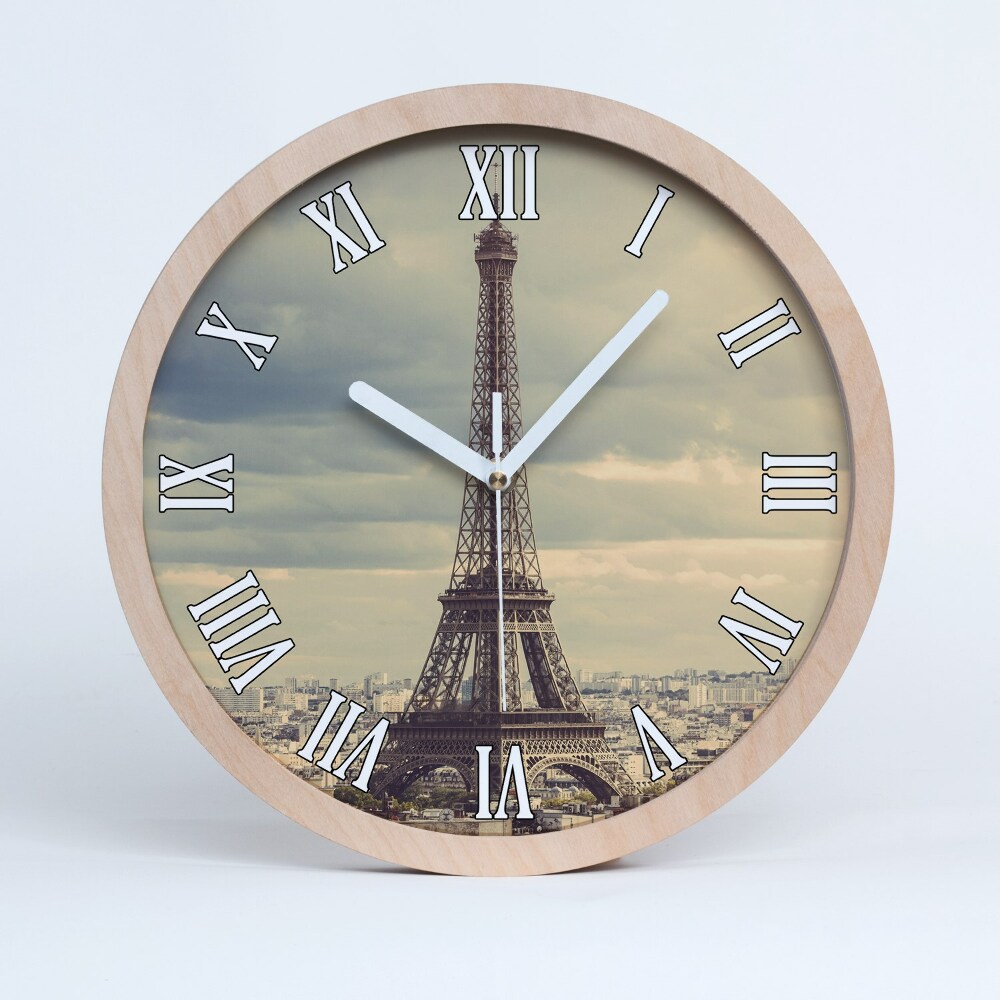 Zegar ścienny okrągły Wieża eiffla paryż