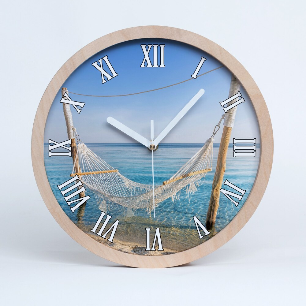 Zegar okrągły Hamak nad morzem