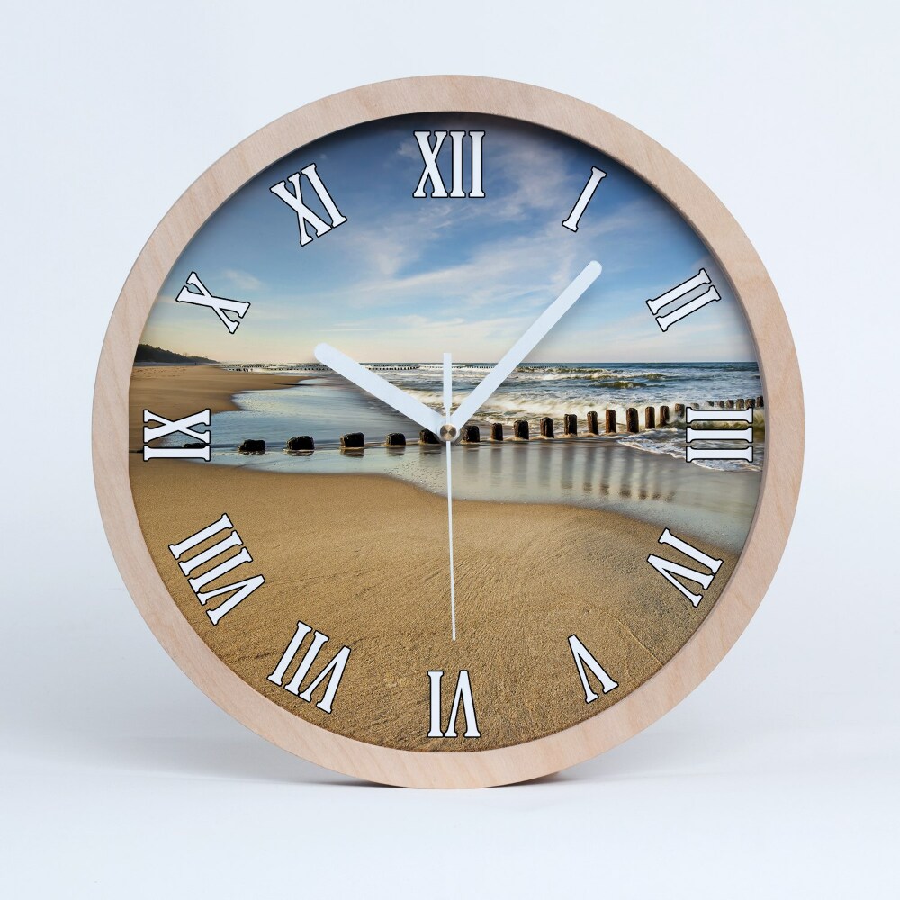 Zegar ścienny okrągły Plaża nad bałtykiem