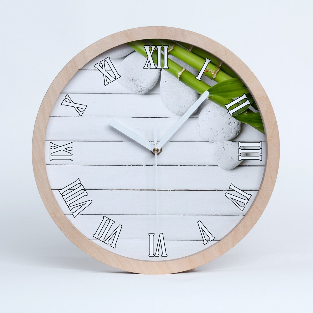 Nowoczesny zegar ścienny Bambus