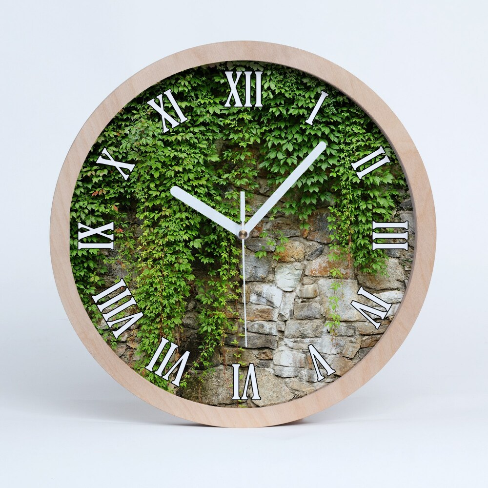 Zegar drewniany wiszący Zielony bluszcz