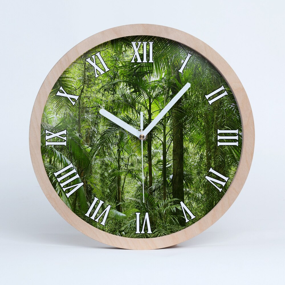 Zegar ścienny drewniany Las tropikalny