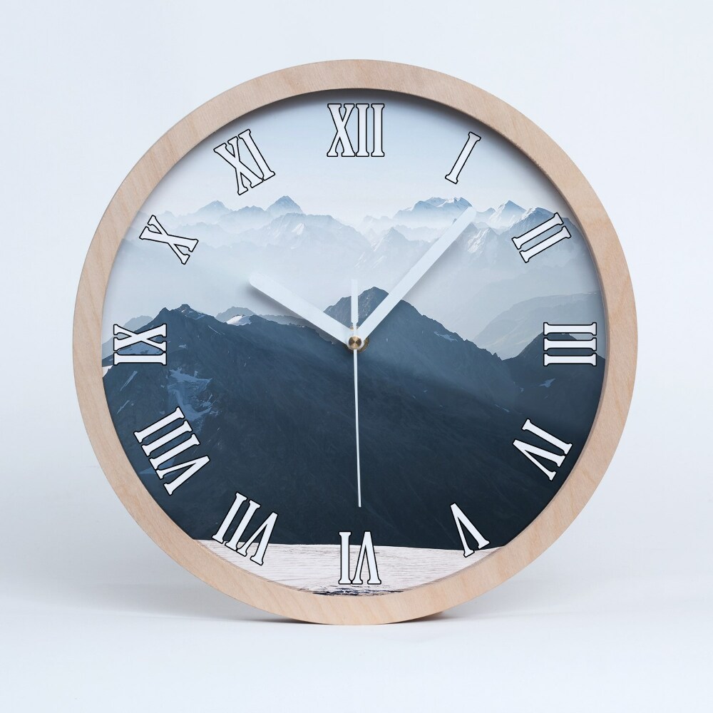 Zegar drewniany wiszący Górskie szczyty