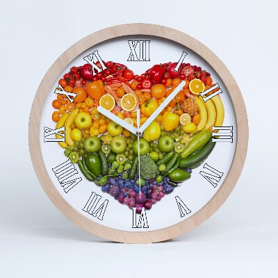 Drewniany zegar Warzywne serce